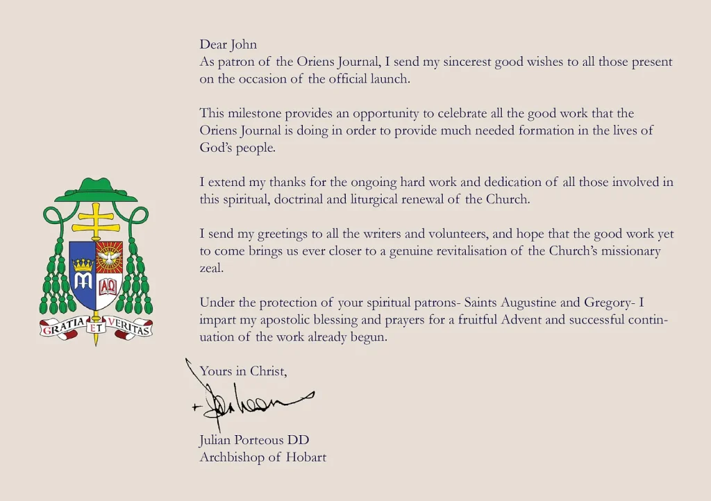 Archbishop's Message of Good Will